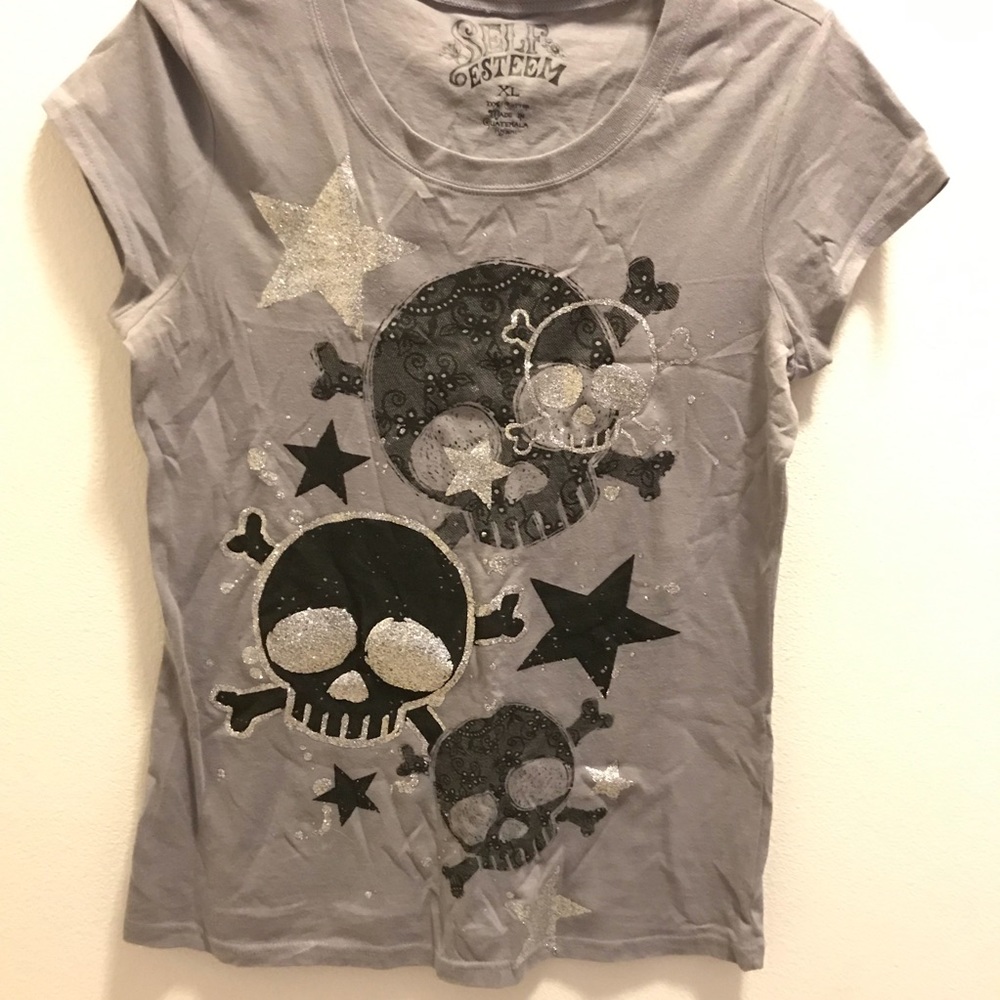 Self Esteem gray t shirt